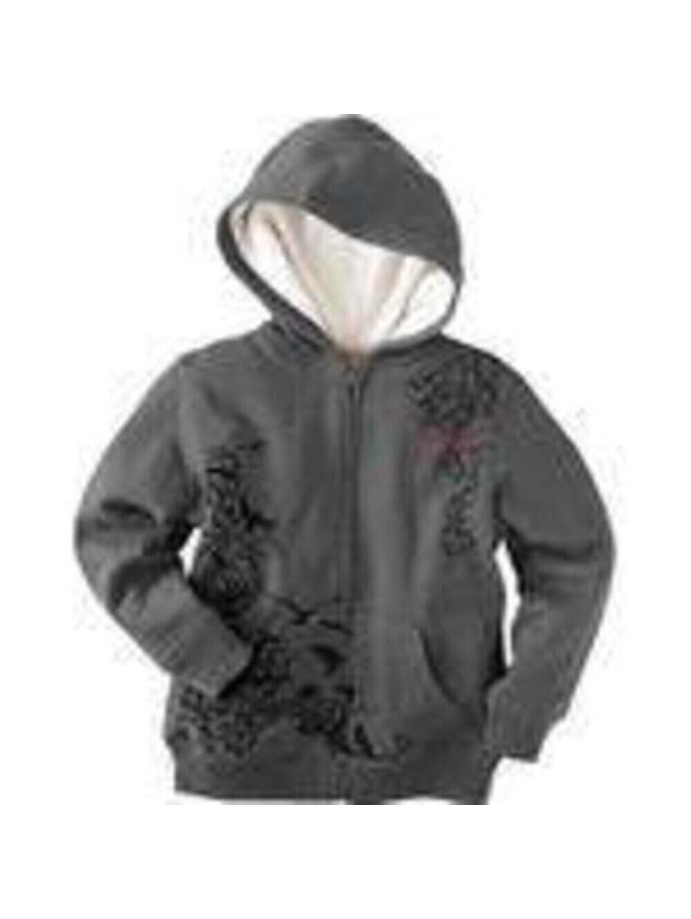 Tony Hawk Winter Jacket 4 Boys Gray Tony Hawk Logo Sherpa Lined Zip Up Hooded